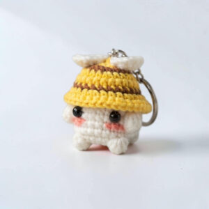 Crochet Bee Keychain - Handmade Crochet Mushroom Hat