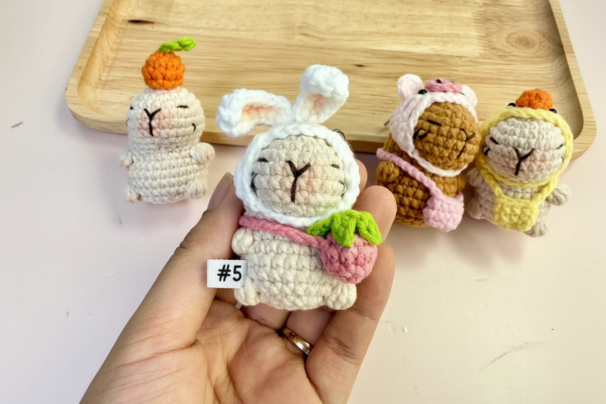 Crochet Cabybara Keychain - Cute Cabybara