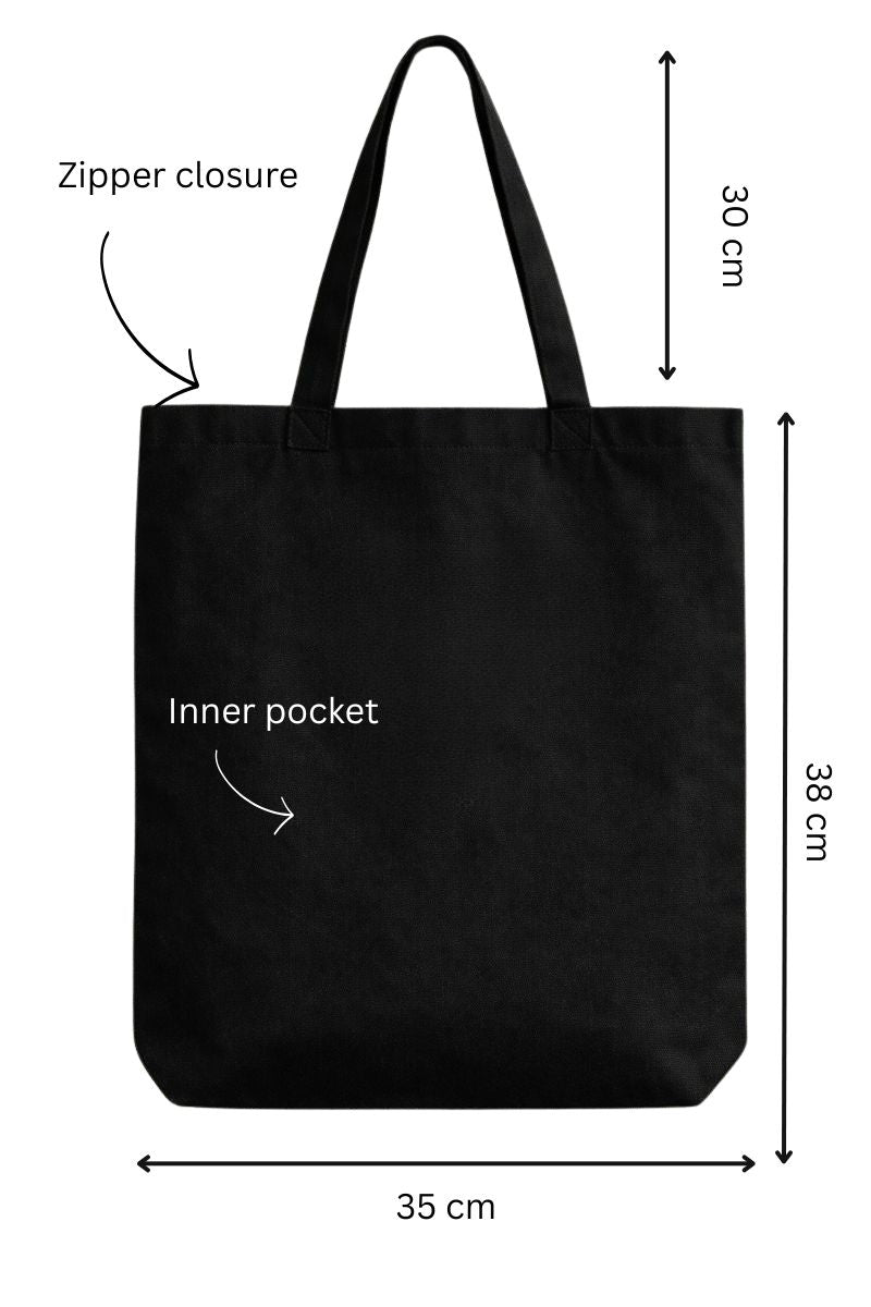 Tote Bag with Flowers - Hand-Embroidered Daisy And Bee Design