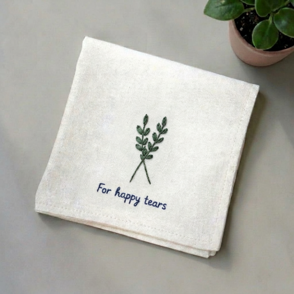 Embroidered Handkerchief (Linen, Hand-Embroidered)
