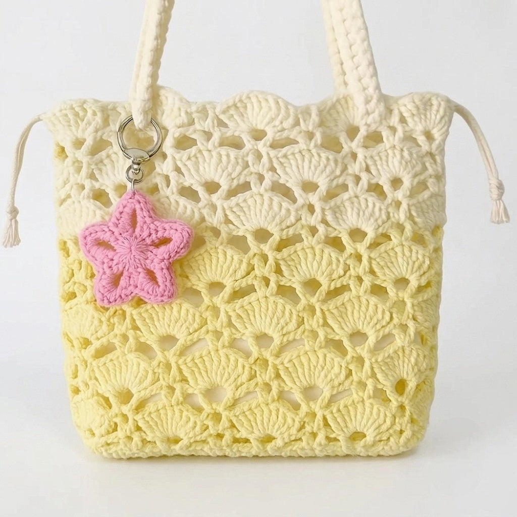 Seashell Crochet Tote Bag - Handmade Beach Shoulder Bag